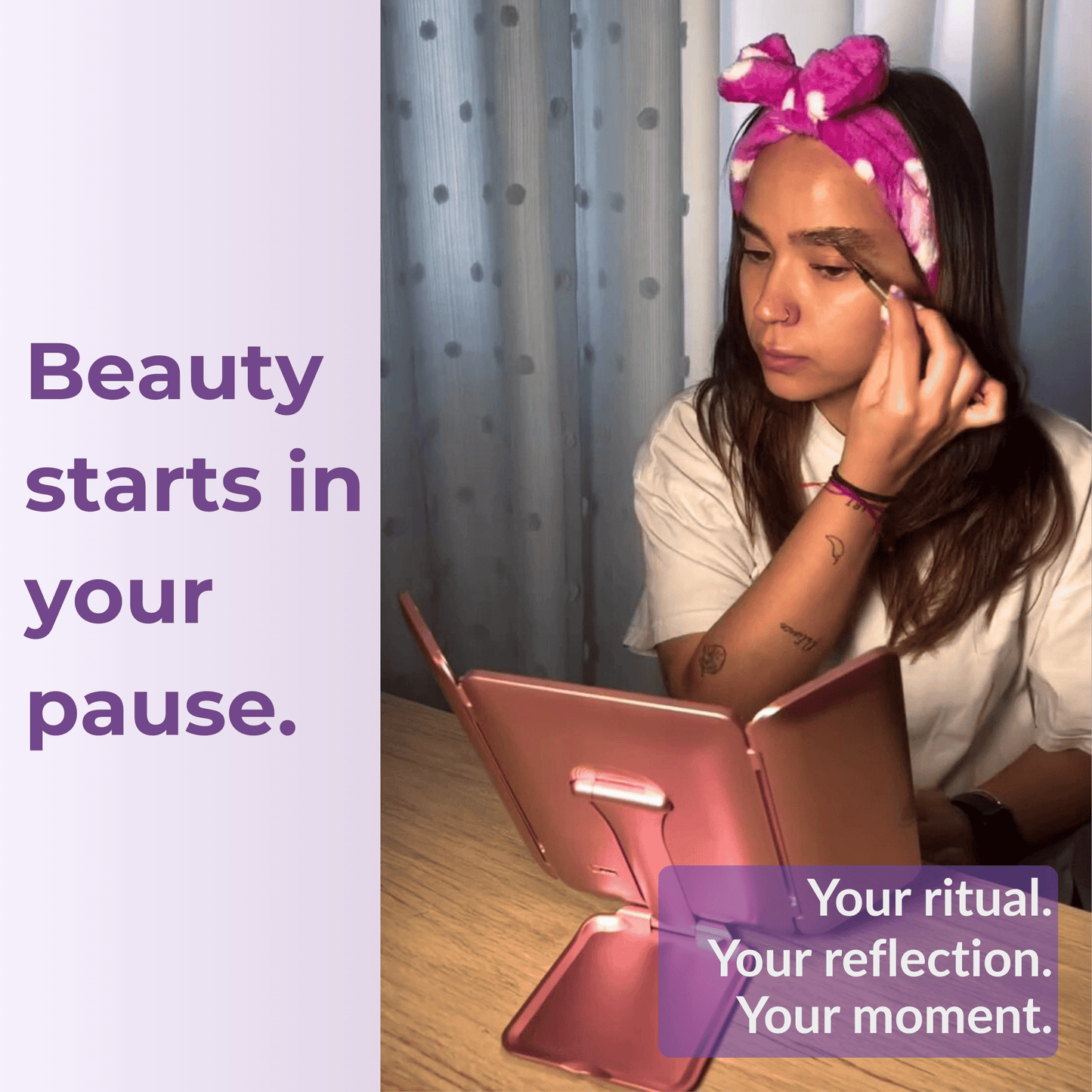 Rose InBella Compact & Travel Mirror with LED Light – Rechargeable