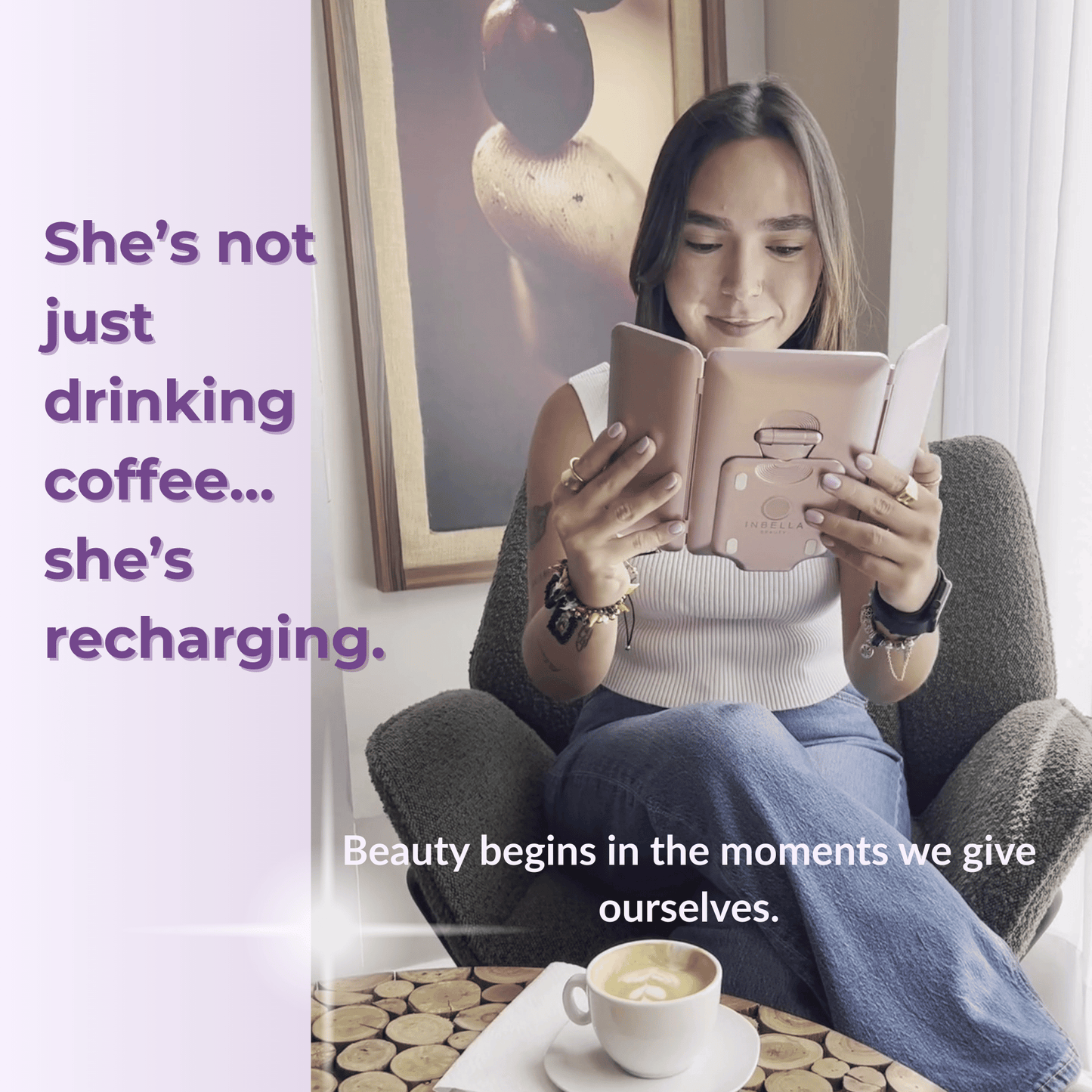 Rose InBella Compact & Travel Mirror with LED Light – Rechargeable