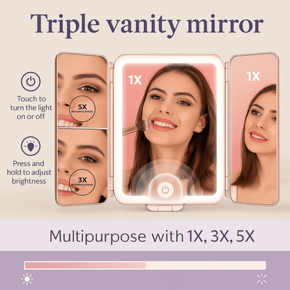 Rose InBella Compact & Travel Mirror with LED Light – Rechargeable