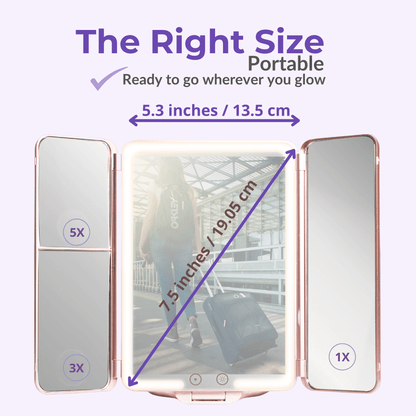 Rose InBella Compact & Travel Mirror with LED Light – Rechargeable