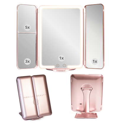 Rose InBella Compact & Travel Mirror with LED Light – Rechargeable